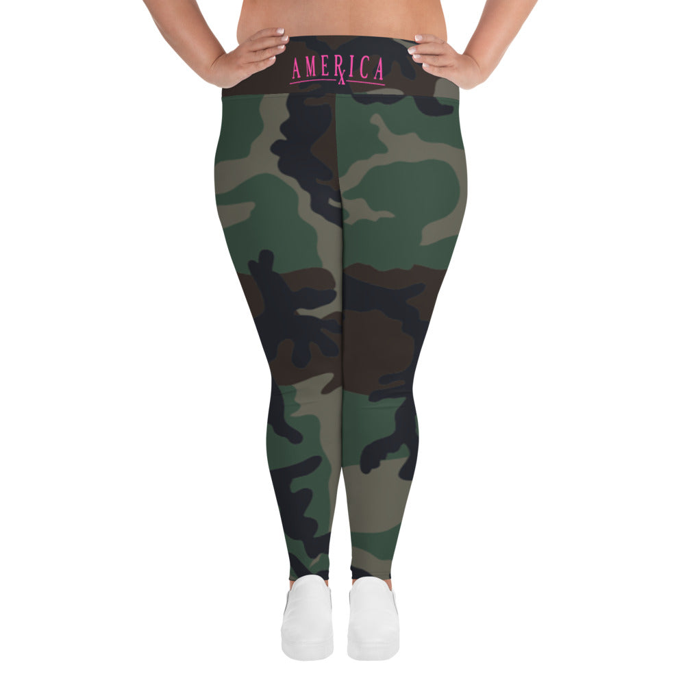 America All-Over Print Plus Size Leggings